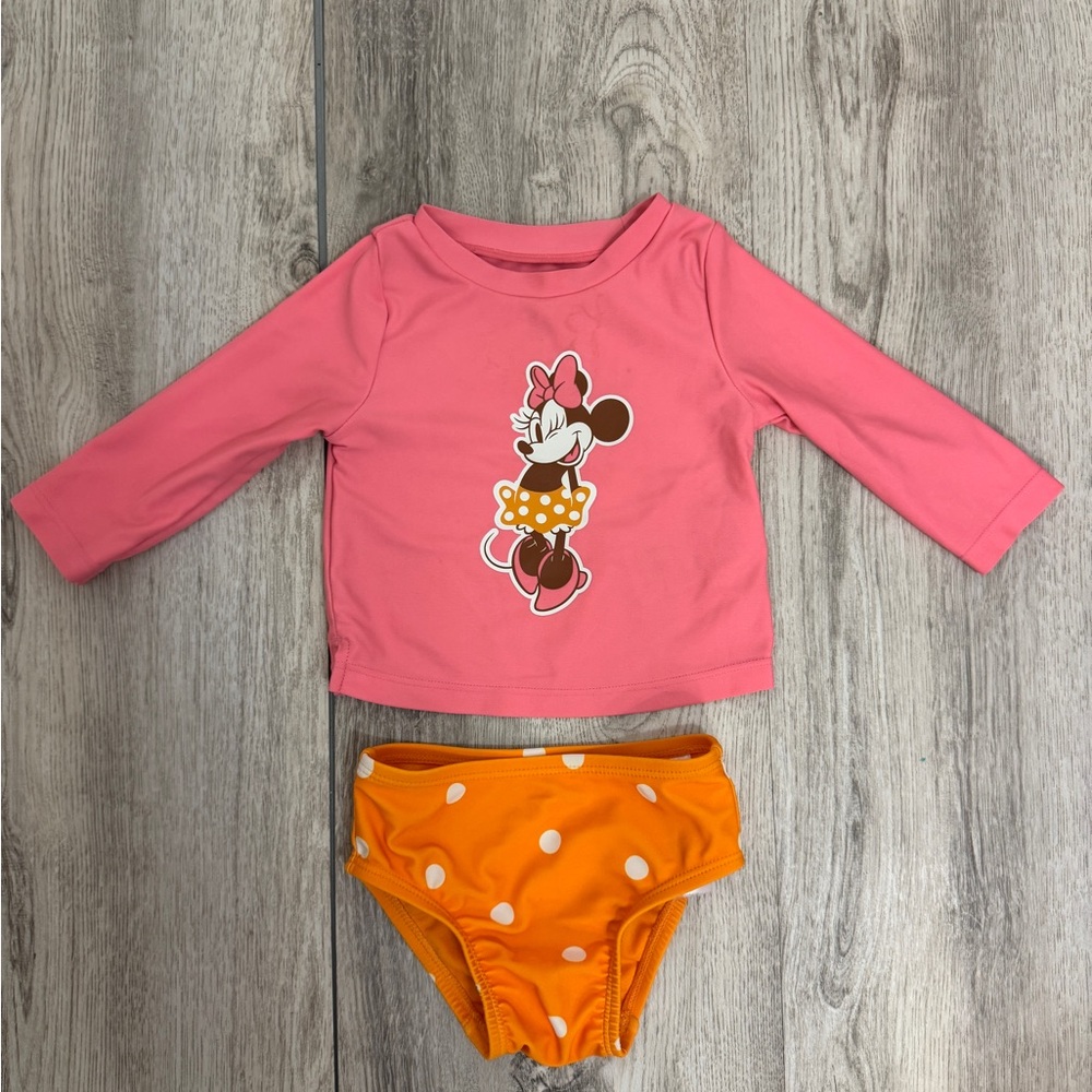 Disney Minnie Mouse Pink and Orange Kids Swim Set